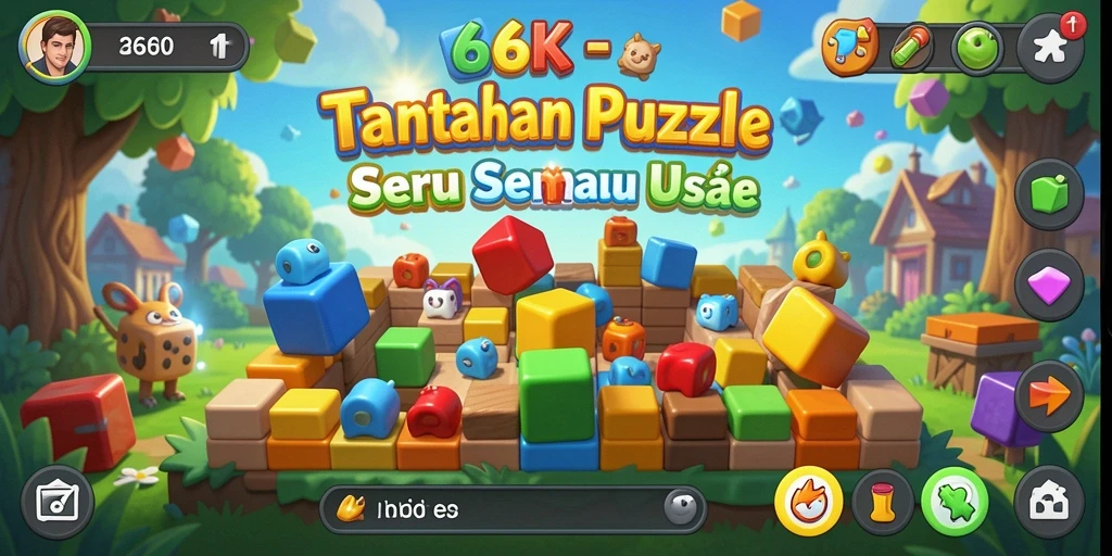 Tampilan gameplay dari 66K yang menantang dan penuh warna.