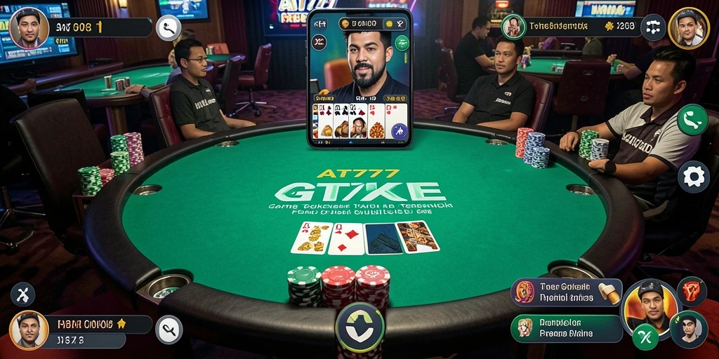 Screenshot gameplay Poker yang menarik dan menegangkan dalam AT777.