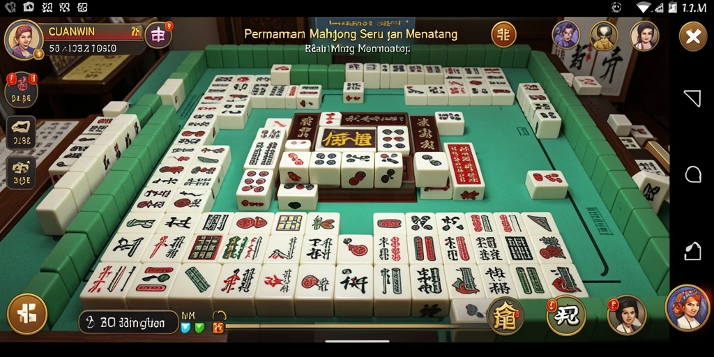 Screenshot gameplay CUANWIN dengan grafis Mahjong yang menawan.