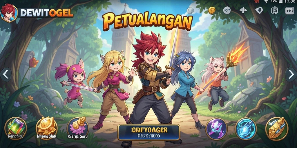 Gameplay DEWITOGEL dengan karakter dan petualangan Anime