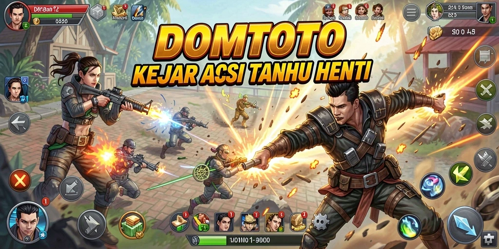 Tangkapan layar gameplay DOMTOTO menampilkan aksi pertarungan yang mendebarkan.