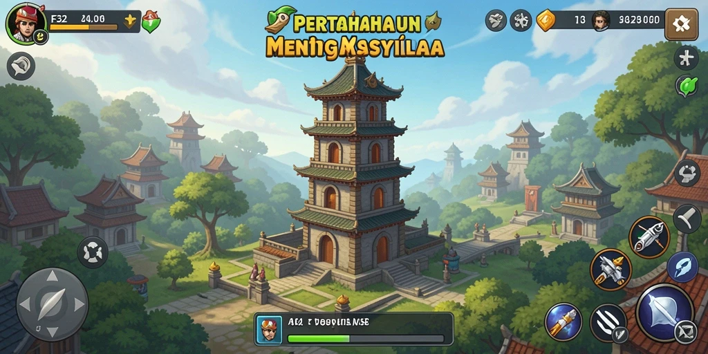 Screenshot F32 menampilkan pertempuran menara yang intens dan menegangkan.