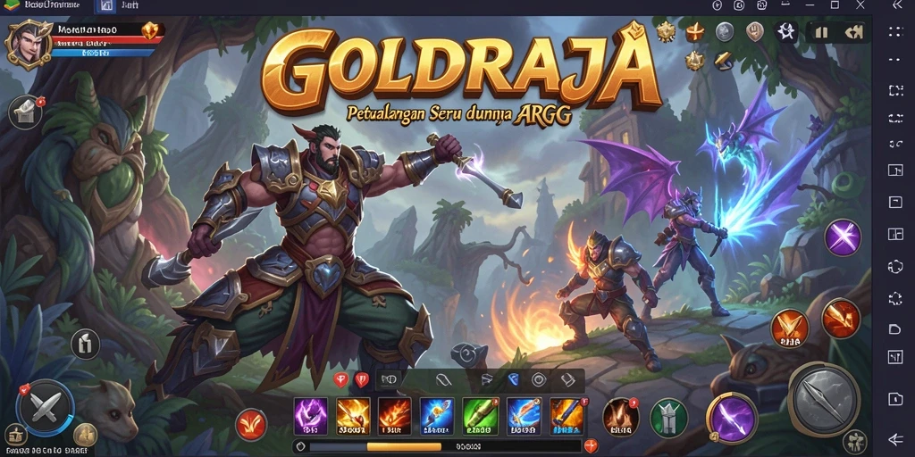 Tampilan gameplay menakjubkan dalam GOLDRAJA, petualangan seru di dunia fantasi.