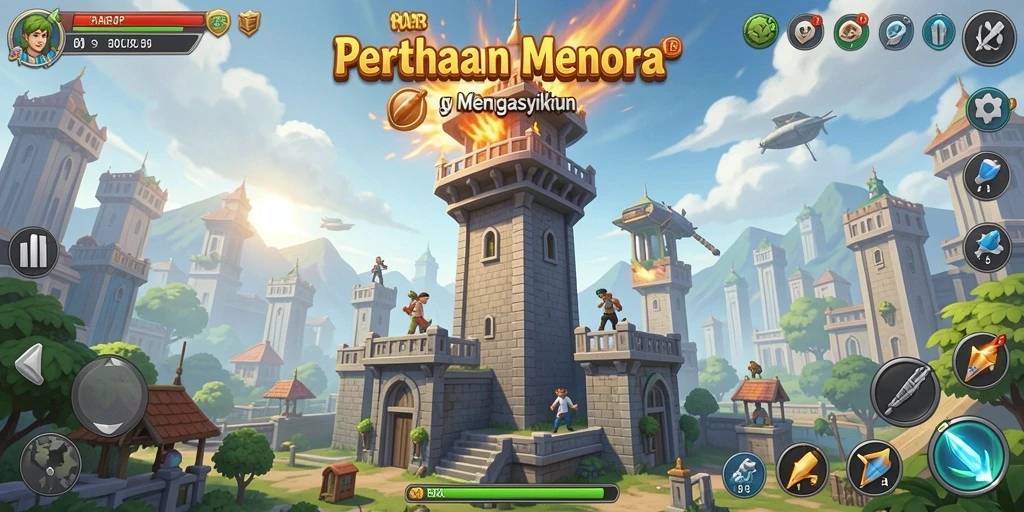 Gameplay menakjubkan dalam HARAPJP Tower Defense.