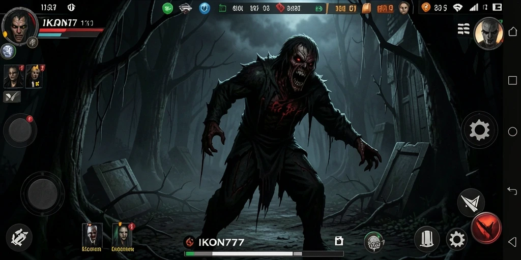 Tangkapan layar gameplay <strong>IKON777</strong> dengan suasana Horror yang menakutkan.