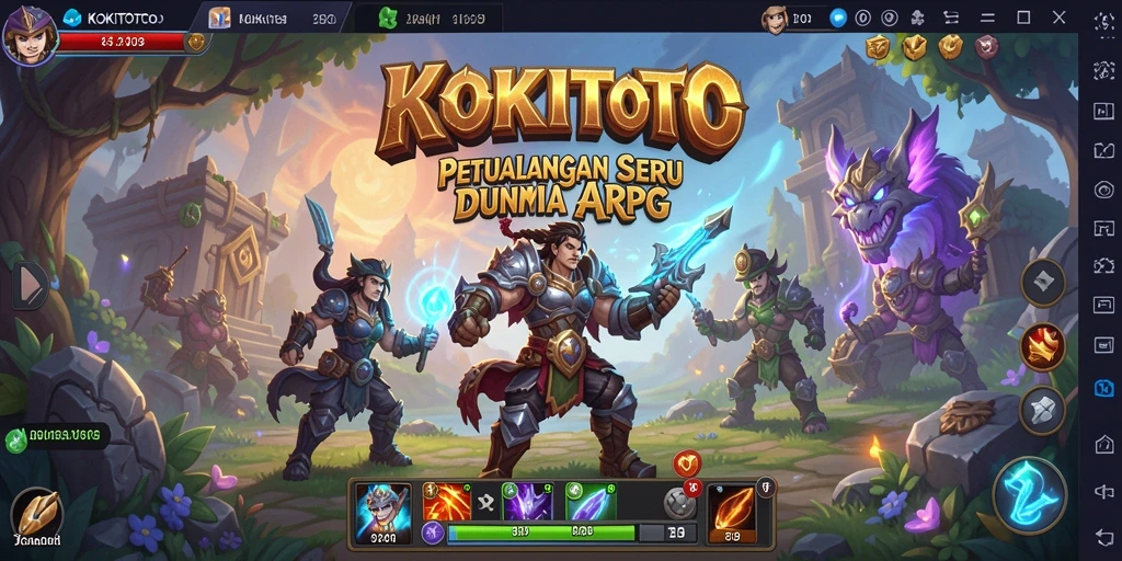 Screenshot gameplay KOKITOTO yang menampilkan aksi pertarungan seru.