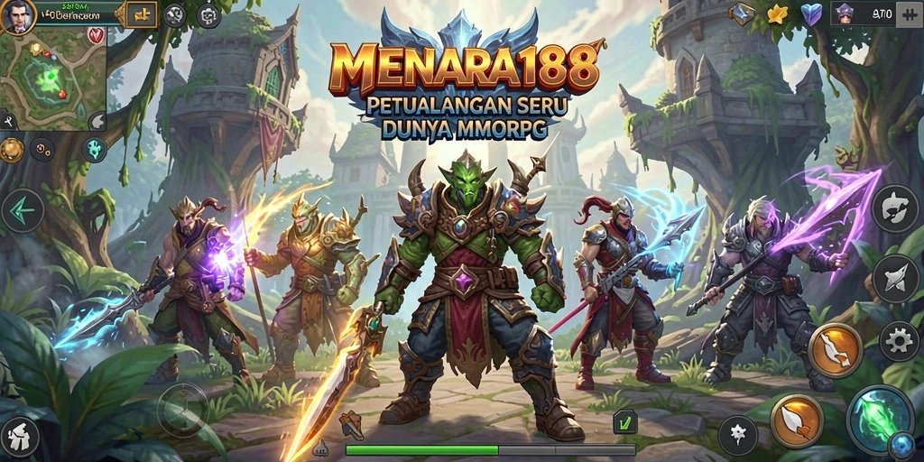 Tampilan dalam permainan <strong>MENARA188</strong> dengan aksi seru di dunia MMORPG.