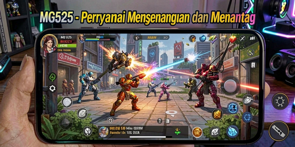 Tangkapan layar utama MG525 menampilkan grafis gameplay strategi yang memukau.