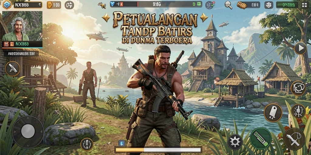 Screenshot gameplay NX888 yang menunjukkan keindahan dunia terbuka.