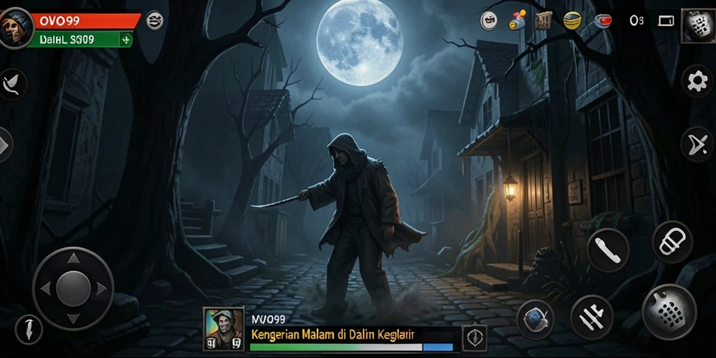 Tampilan gameplay OVO99 yang menegangkan dan penuh kengerian.