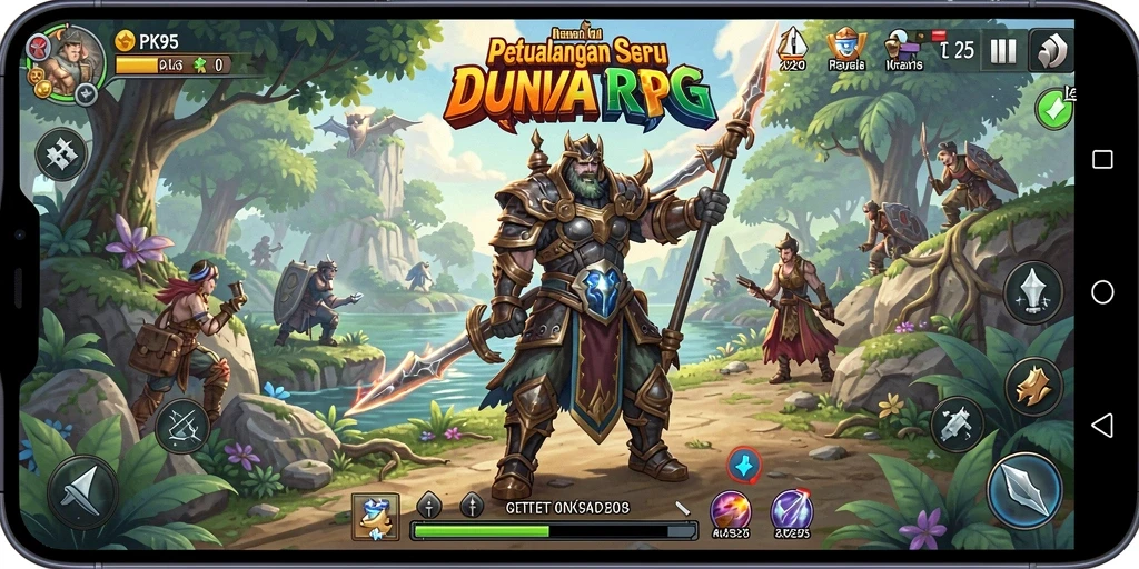 Tampilan gameplay PK95 yang menampilkan petualangan RPG yang seru.
