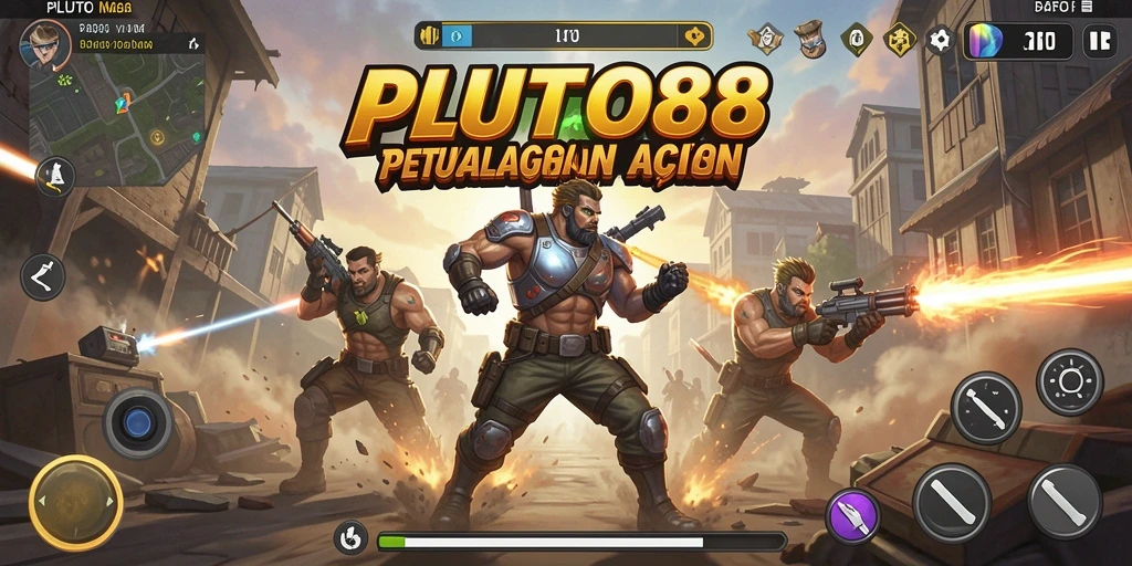 Tangkapan layar gameplay intens dari PLUTO88.