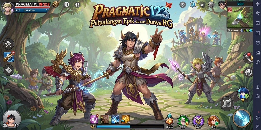 Screenshot gameplay PRAGMATIC123 yang memperlihatkan aksi seru dalam pertarungan RPG.