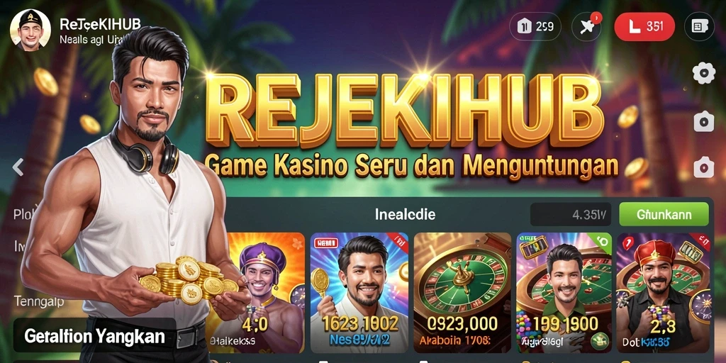 Tangkapan layar menampilkan gameplay seru dari REJEKIHUB dengan berbagai permainan Kasino.