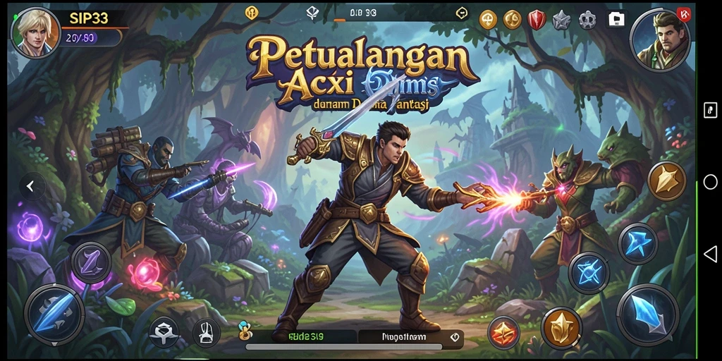 Tampilan gameplay seru dalam dunia fantasi SIP33.