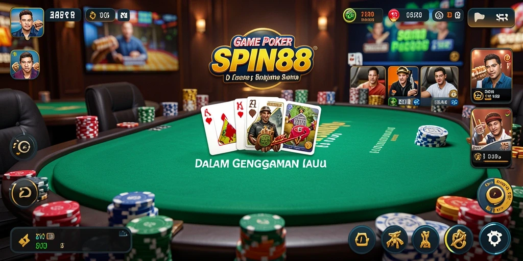 Tampilan gameplay Poker yang menarik di SPIN88.