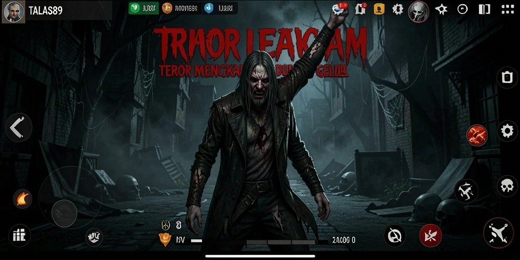 Screenshot TALAS89 menampilkan suasana gelap dan mencekam dalam gameplay.