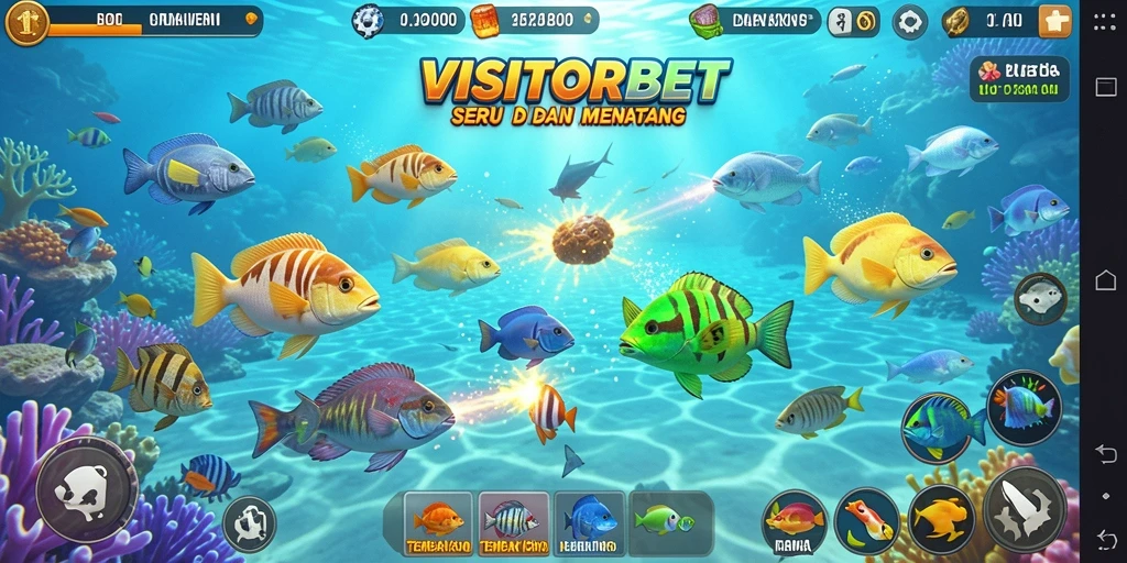 Tampilan gameplay seru Tembak Ikan di VISITORBET.